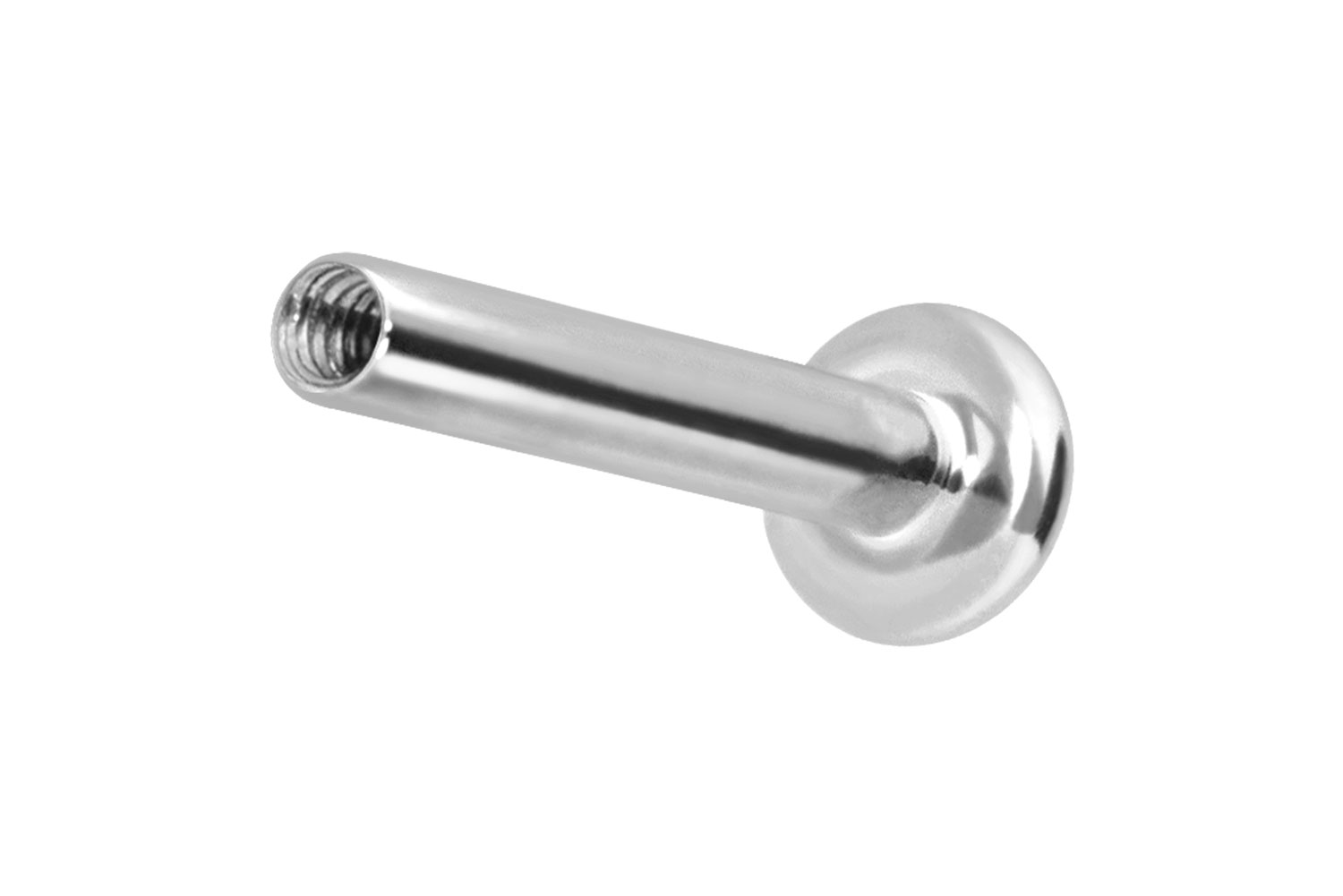 14/18 Karat Gold Labret Piercing mit Innengewinde ohne Aufsatz